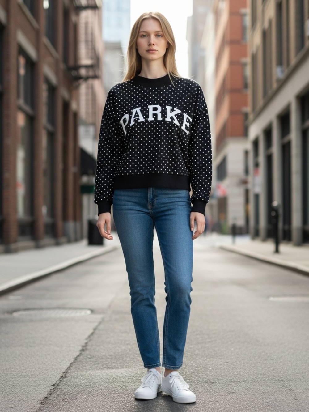 Parker Black Polka Dot Sweatshirt